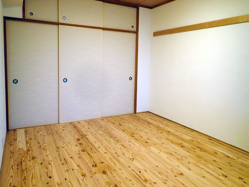 杉の無垢板のフローリングになりました プレビュー